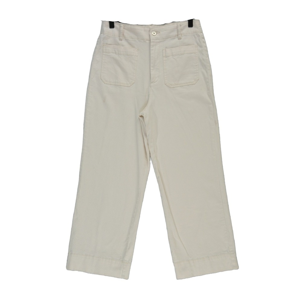 Bagatelle Collection Utility Pants Women's Size 8 Cream High Rise Wide Leg
